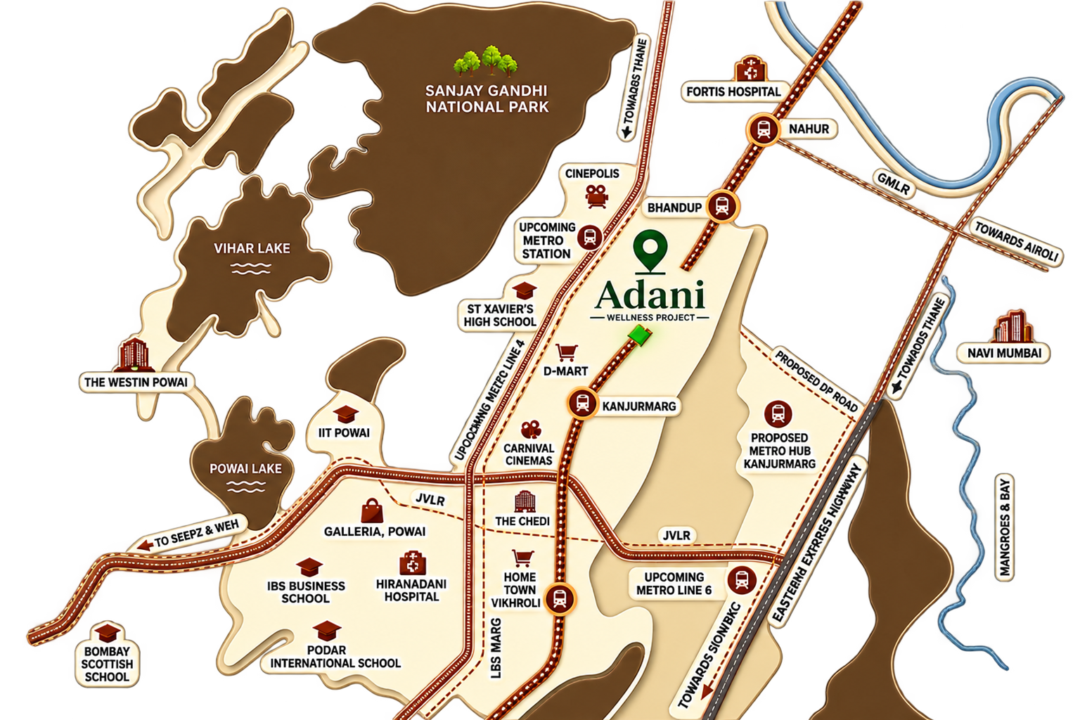 Adani Realty Kanjurmarg West Map